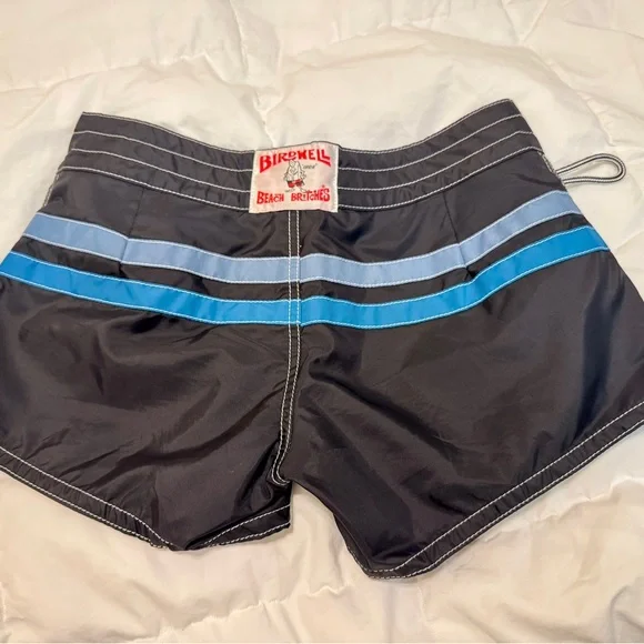 Women’s 402 Birdwell Britches Board Shorts - Black with Blue horizontal stripes - Picture 2 of 4